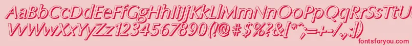 ColumbiashadowItalic Font – Red Fonts on Pink Background