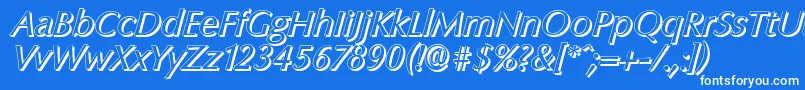 ColumbiashadowItalic Font – White Fonts on Blue Background