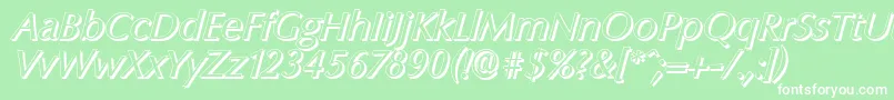 ColumbiashadowItalic Font – White Fonts on Green Background