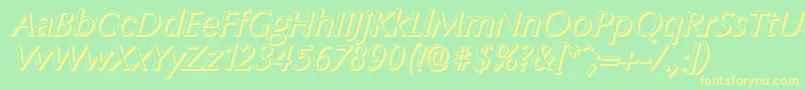 ColumbiashadowItalic Font – Yellow Fonts on Green Background