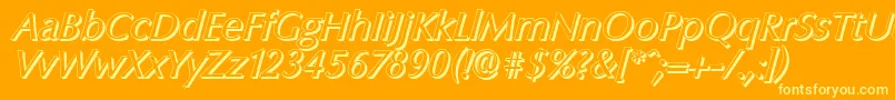 ColumbiashadowItalic Font – Yellow Fonts on Orange Background