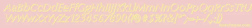 ColumbiashadowItalic Font – Yellow Fonts on Pink Background