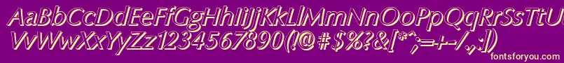 ColumbiashadowItalic Font – Yellow Fonts on Purple Background