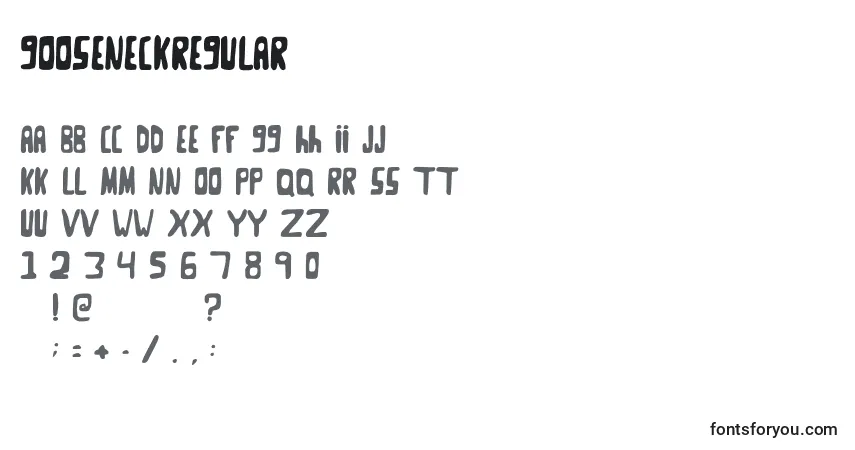 A fonte GooseNeckRegular – alfabeto, números, caracteres especiais