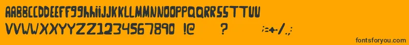 Czcionka GooseNeckRegular – czarne czcionki na pomarańczowym tle