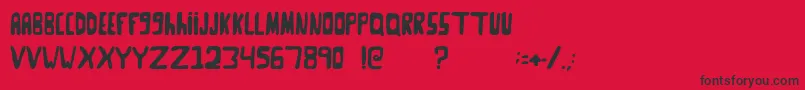 Czcionka GooseNeckRegular – czarne czcionki na czerwonym tle