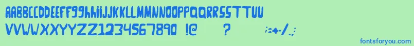 GooseNeckRegular Font – Blue Fonts on Green Background