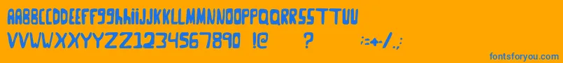Czcionka GooseNeckRegular – niebieskie czcionki na pomarańczowym tle