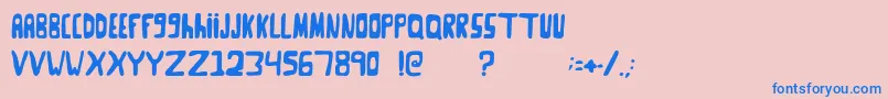 フォントGooseNeckRegular – ピンクの背景に青い文字