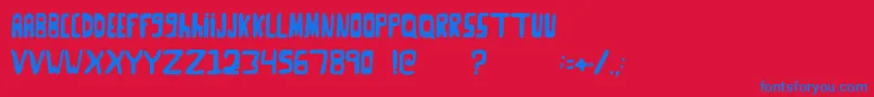 Fonte GooseNeckRegular – fontes azuis em um fundo vermelho