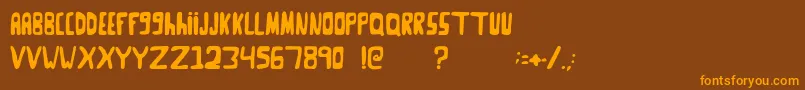 Fonte GooseNeckRegular – fontes laranjas em um fundo marrom