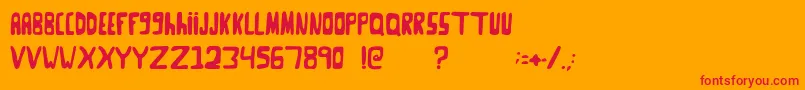 GooseNeckRegular Font – Red Fonts on Orange Background