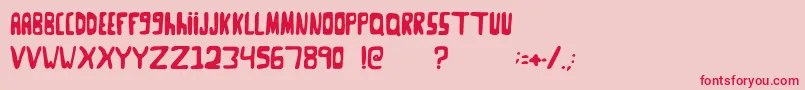 GooseNeckRegular-Schriftart – Rote Schriften auf rosa Hintergrund
