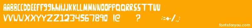 GooseNeckRegular-fontti – valkoiset fontit oranssilla taustalla