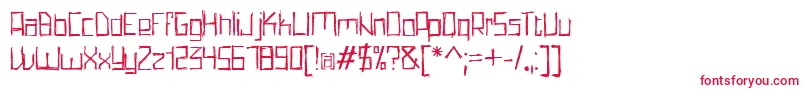 フォントPencilgrid – 白い背景に赤い文字
