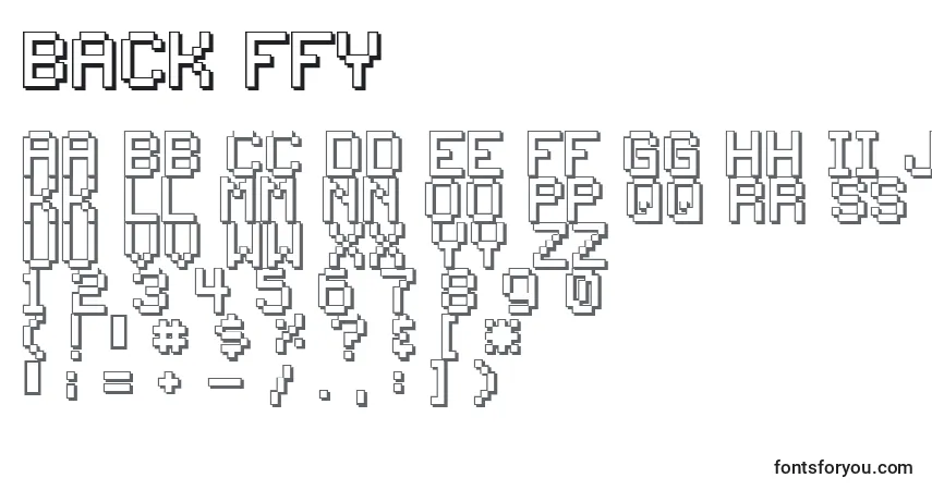 Schriftart Back ffy – Alphabet, Zahlen, spezielle Symbole