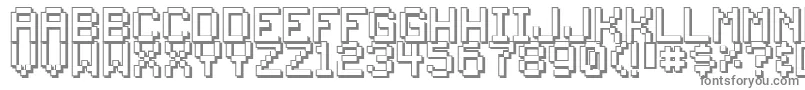 フォントBack ffy – 白い背景に灰色の文字