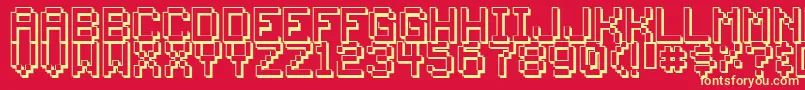 フォントBack ffy – 黄色の文字、赤い背景