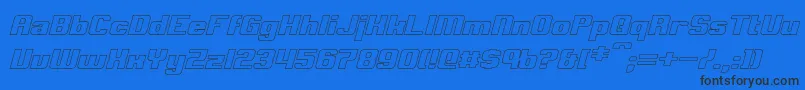 ClarkHollowItalic Font – Black Fonts on Blue Background
