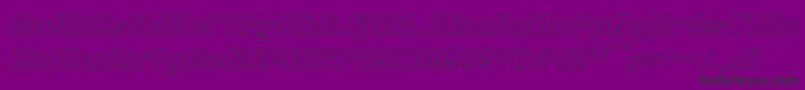 ClarkHollowItalic Font – Black Fonts on Purple Background