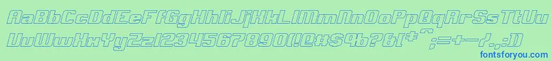 ClarkHollowItalic Font – Blue Fonts on Green Background