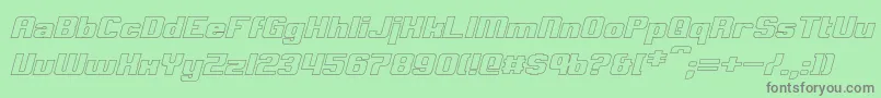 ClarkHollowItalic Font – Gray Fonts on Green Background