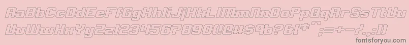 ClarkHollowItalic-Schriftart – Graue Schriften auf rosa Hintergrund