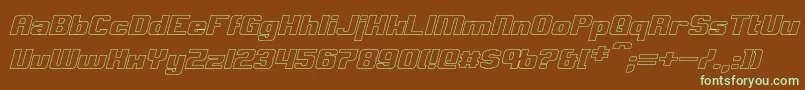 Шрифт ClarkHollowItalic – зелёные шрифты на коричневом фоне