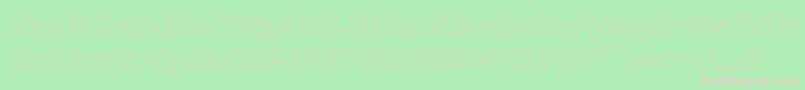 ClarkHollowItalic Font – Pink Fonts on Green Background