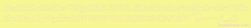 フォントClarkHollowItalic – ピンクのフォント、黄色の背景