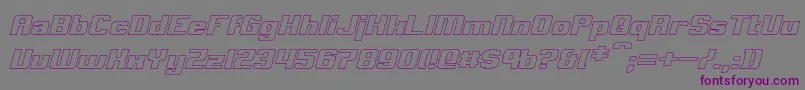 フォントClarkHollowItalic – 紫色のフォント、灰色の背景