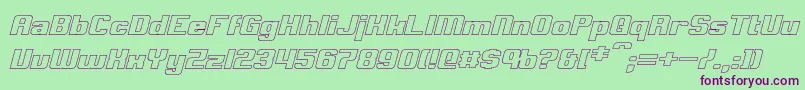 ClarkHollowItalic Font – Purple Fonts on Green Background