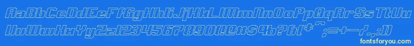 ClarkHollowItalic Font – Yellow Fonts on Blue Background