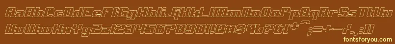 Шрифт ClarkHollowItalic – жёлтые шрифты на коричневом фоне