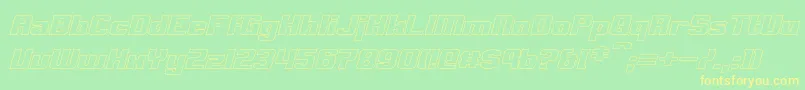 ClarkHollowItalic Font – Yellow Fonts on Green Background