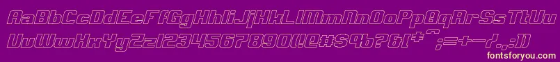 ClarkHollowItalic Font – Yellow Fonts on Purple Background