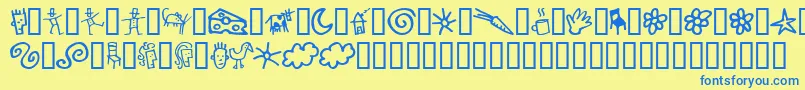 Gooddogbones Font – Blue Fonts on Yellow Background