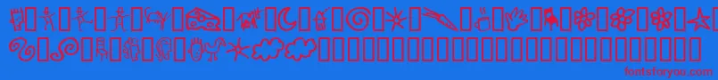Gooddogbones Font – Red Fonts on Blue Background