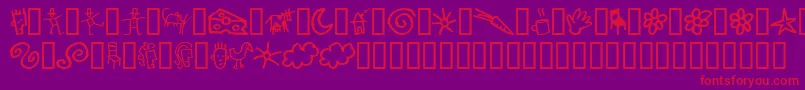 Gooddogbones-Schriftart – Rote Schriften auf violettem Hintergrund