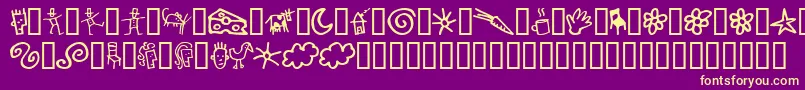 Gooddogbones Font – Yellow Fonts on Purple Background