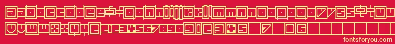 フォントPrayer – 黄色の文字、赤い背景