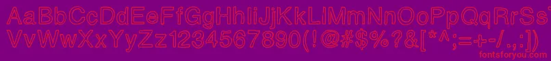 フォントInsideoutside – 紫の背景に赤い文字