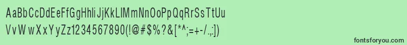 フォントHelvcondenced70 – 緑の背景に黒い文字