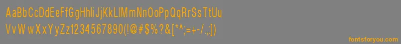 フォントHelvcondenced70 – オレンジの文字は灰色の背景にあります。