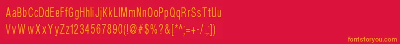 フォントHelvcondenced70 – 赤い背景にオレンジの文字