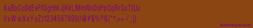 Fonte Helvcondenced70 – fontes roxas em um fundo marrom