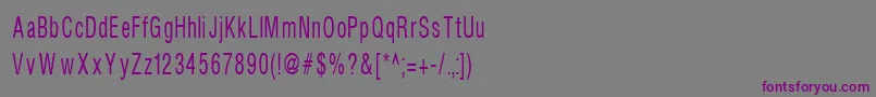 フォントHelvcondenced70 – 紫色のフォント、灰色の背景