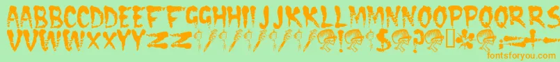 Cramps Font – Orange Fonts on Green Background