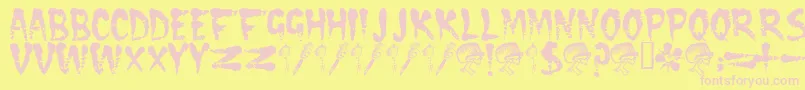 Cramps Font – Pink Fonts on Yellow Background