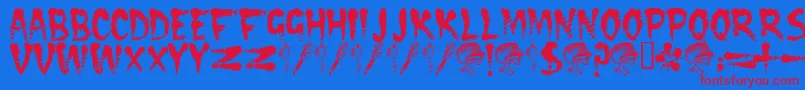 Cramps Font – Red Fonts on Blue Background